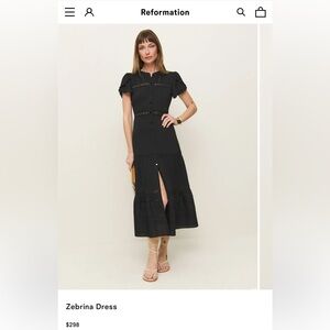 Reformation Zebrina SHORT-SLEEVE MIDI DRESS